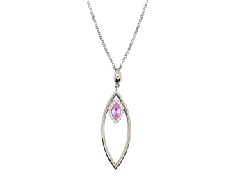 Collana in Argento925, Zirconi e Zircone color Pink